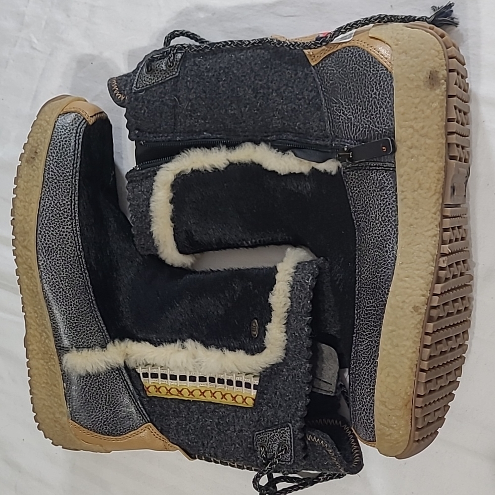 Tecnica Goat Hair Boots US size 8 womans EU 39.5 black and tan